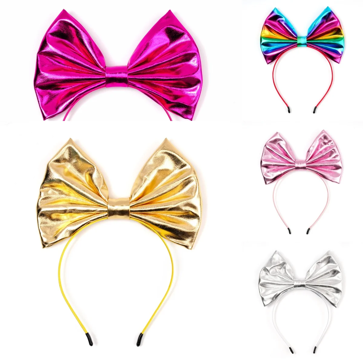 Laser headband, bow, children's and women's classic hot gold