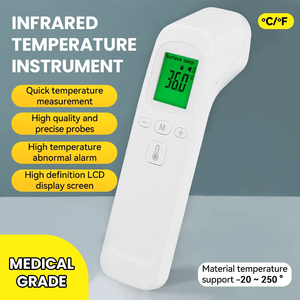 

Инфракрасный термометр для лихорадки, медицинский домашний цифровой Бесконтактный лазерный термометр для детей и взрослых, термометр для ушей