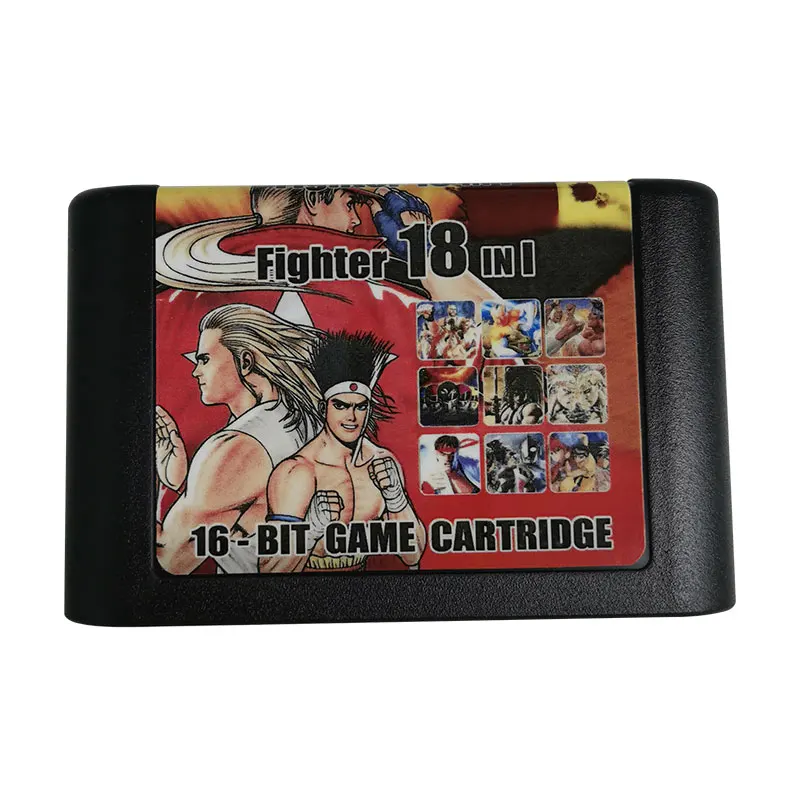 16 BIT MD Game Card For Mega Drive For  Genesis and for original console Fighter 18 in1