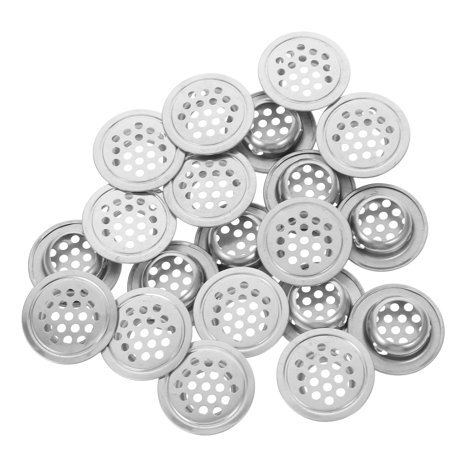 

20 Pcs Stainless Steel Vent Covers Round Shoe Cabinet Louver Heat Dissipation Material Wall Floor Closet Vents