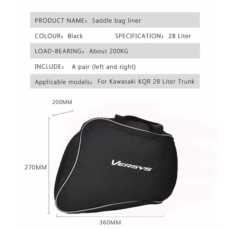 For Kawasaki Versys 1000 650 2015-2021 For KAWASAKI Ninja 1000 H2 / Versys 650 1000 Motorcycle Saddle Inner Bags luggage bags