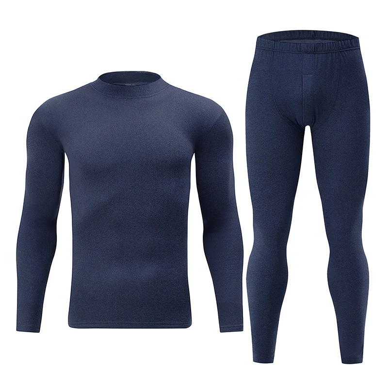 2/4 Stück Herren Einfarbig Einfache Herbst Und Winter Thermo-unterwäsche Bequeme Und Lässige Bottoming Unterwäsche Teenager Pyjama – Detail 38
