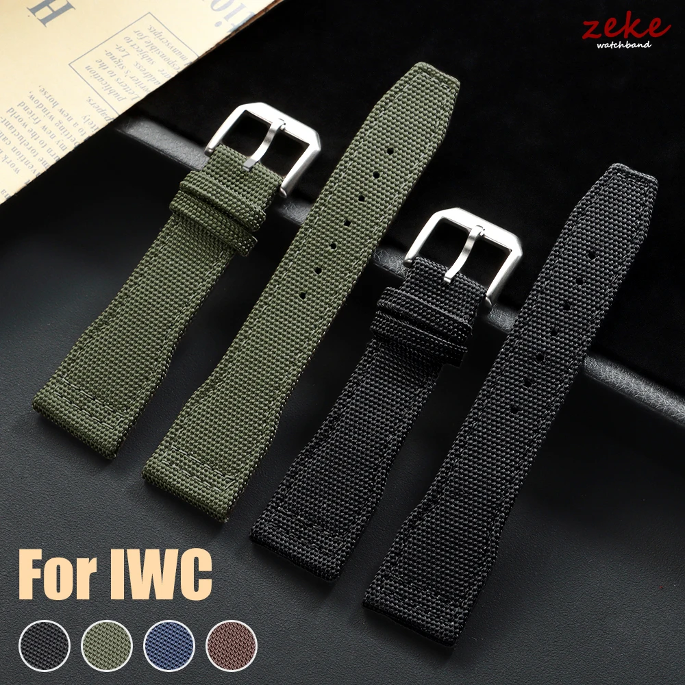 

Nylon Canvas Watch Strap 20mm 21mm 22mm Straps for IWC Pilot Waterproof Sport Watch Strap Cowhide Wrist Belt Men Women Bracelet