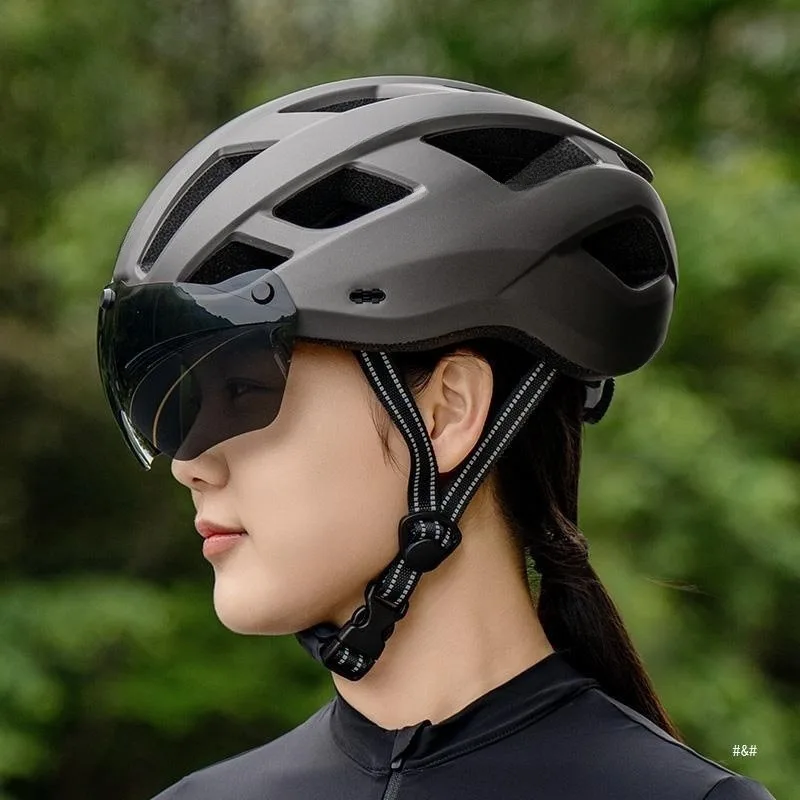 Bicycle helmet with brim integrated molded cycling helmet, men's mountain road bike cap, women's cycling gear