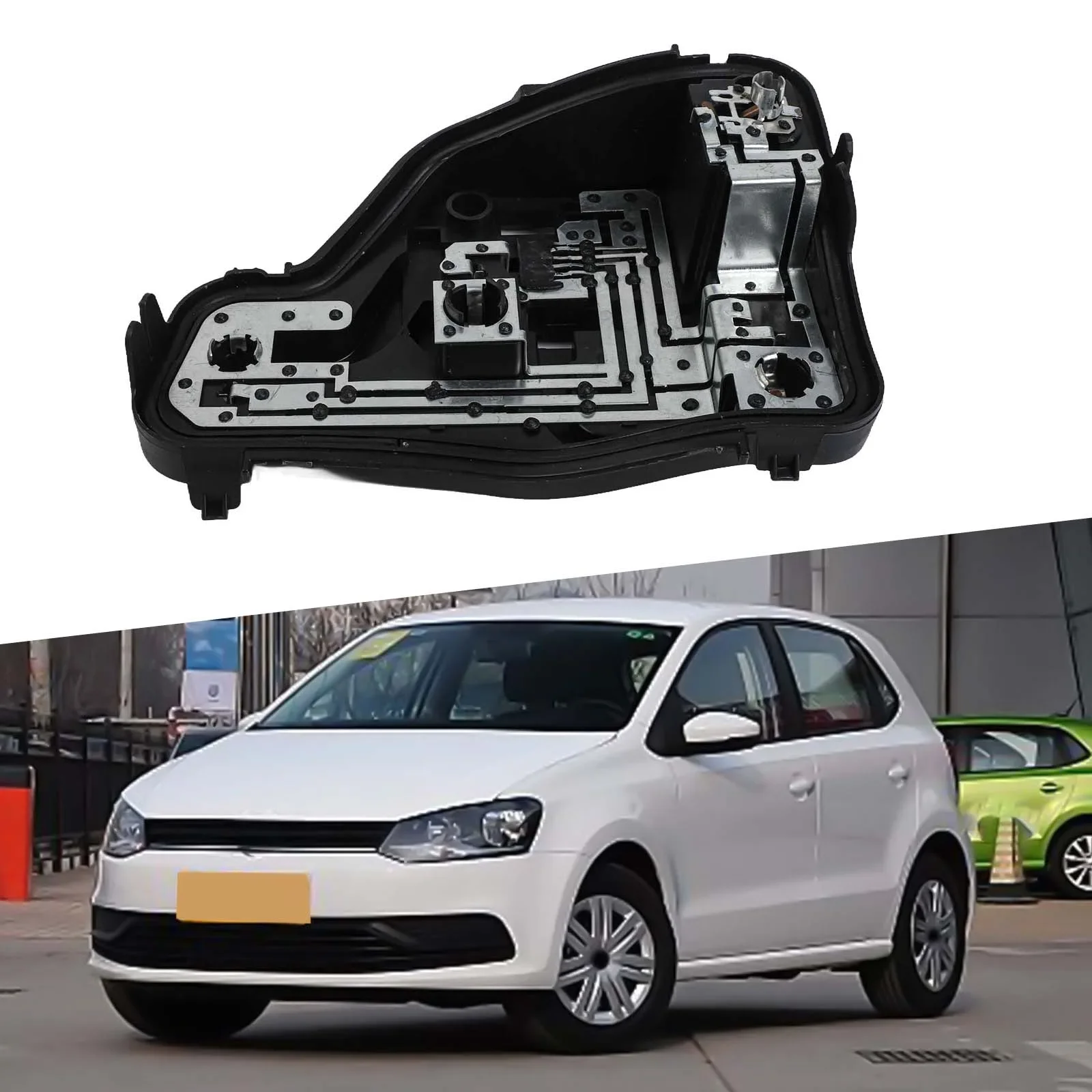 Car Rear Left Lamp Bulb Socket Holder 6C0945257A For Polo 6R 2014-2018 Rear Taillight Base Circuit Board Black Car Accessories