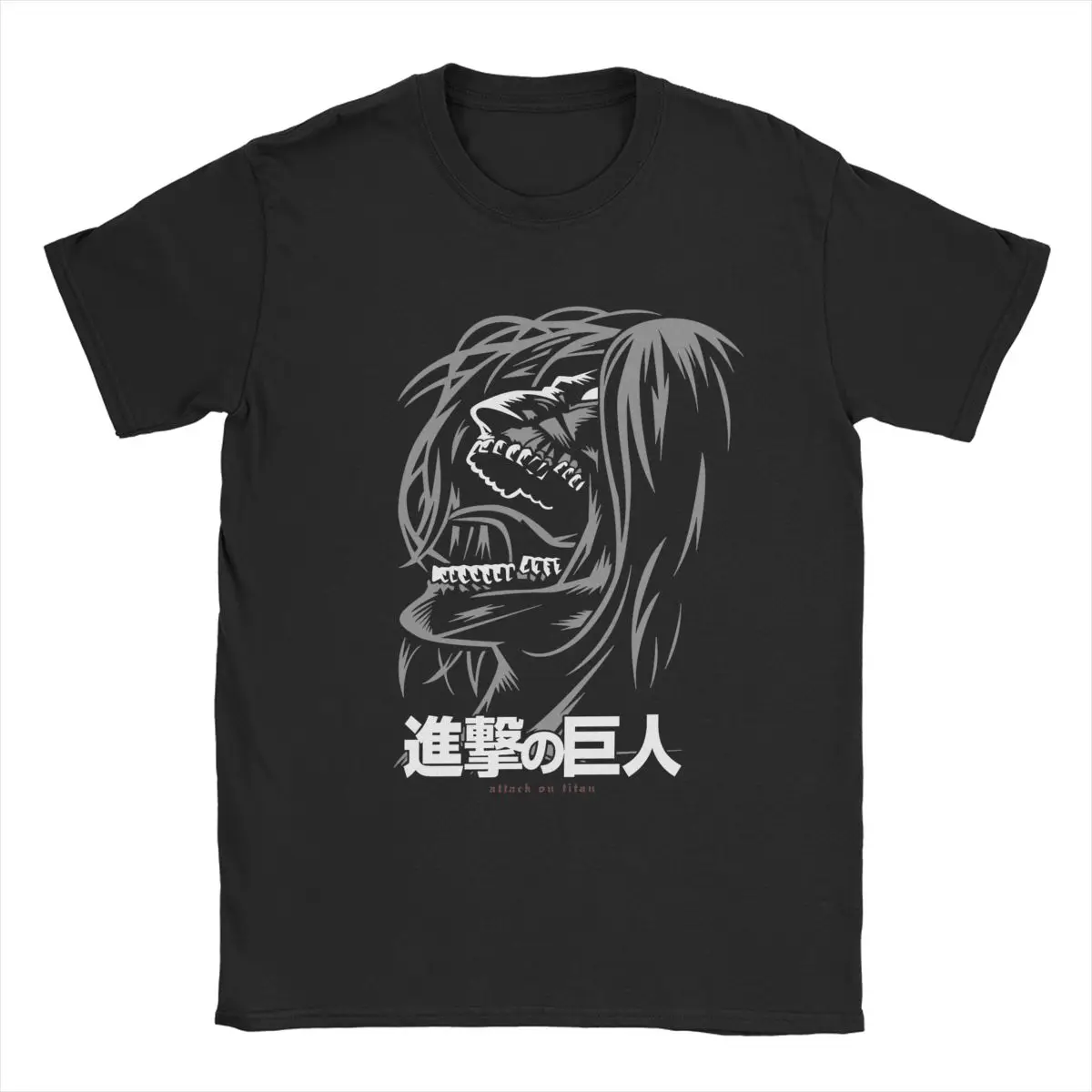 Eren Jeager Yeager Anime AOT T-Shirts for Men Vintage Pure Cotton Tee Shirt Crew Neck Short Sleeve T Shirts Big Size Tops