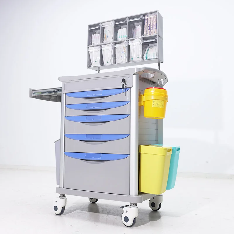 Multifunction ABS Plastic Hospital Anaesthesia Trolley Medical Medicine Emergency Trolley