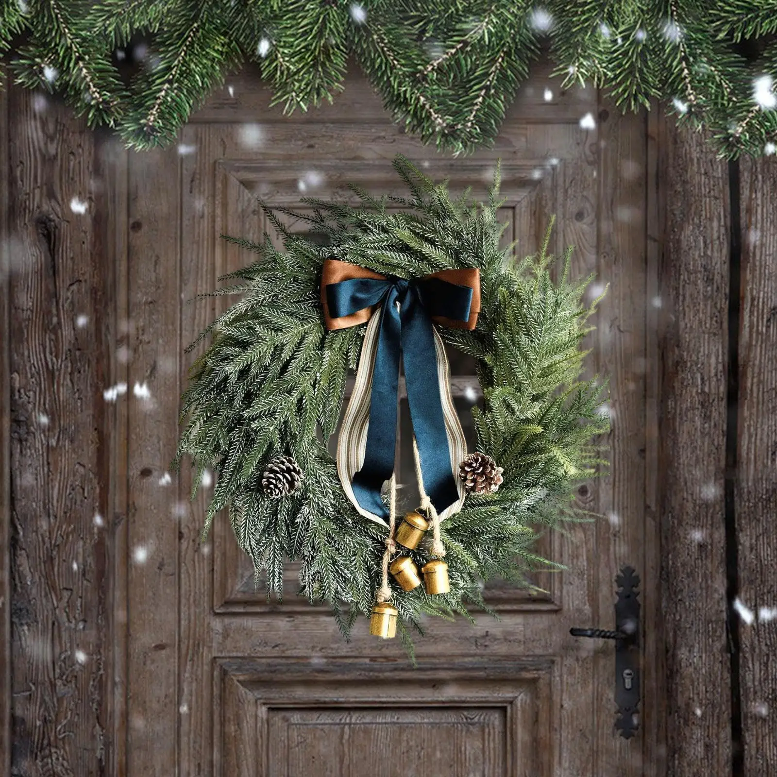 Christmas Wreath Door Ornaments Decorations Housewarming Farmhouse Front Door Wreath for Window Bedroom Wall Fireplace Balcony