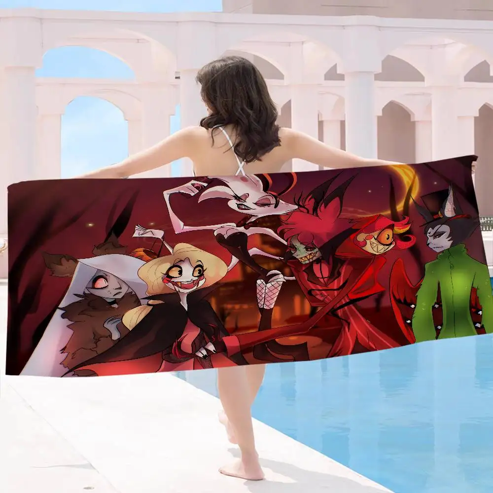 Anime H-Hazbin H-Hotel Microfiber Beach Towel Absorbent Quick dry Soft Yoga Swimming Resort Mountain Climbing Towel