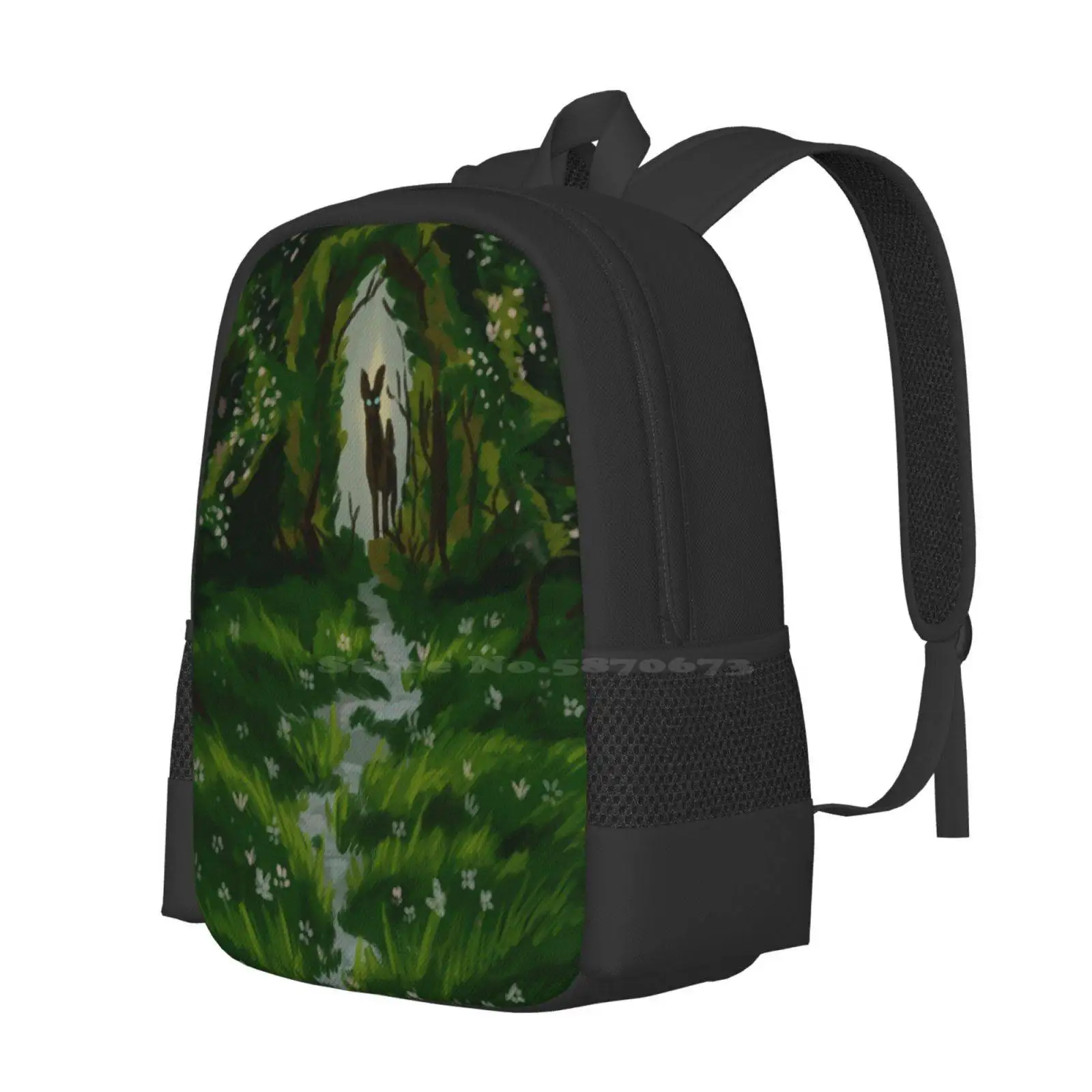 With You Hot Sale Backpack Fashion Bags Deer Forest Woods Fairytale