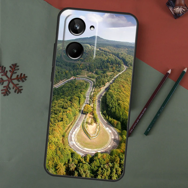 Green Hell Nurburgring For Realme C55 C35 C33 C31 C30 C25 C21Y C15 C11 8 9 10 11 Pro Plus GT Neo 5 3 2 2T 3T Case