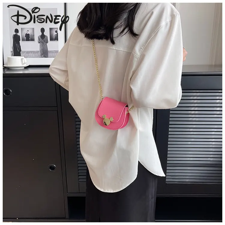 Disney Mickey New Women\'s Zero Wallet Fashion High Quality Solid Color Crossbody Bag Cartoon Birthday Gift Children\'s Wallet