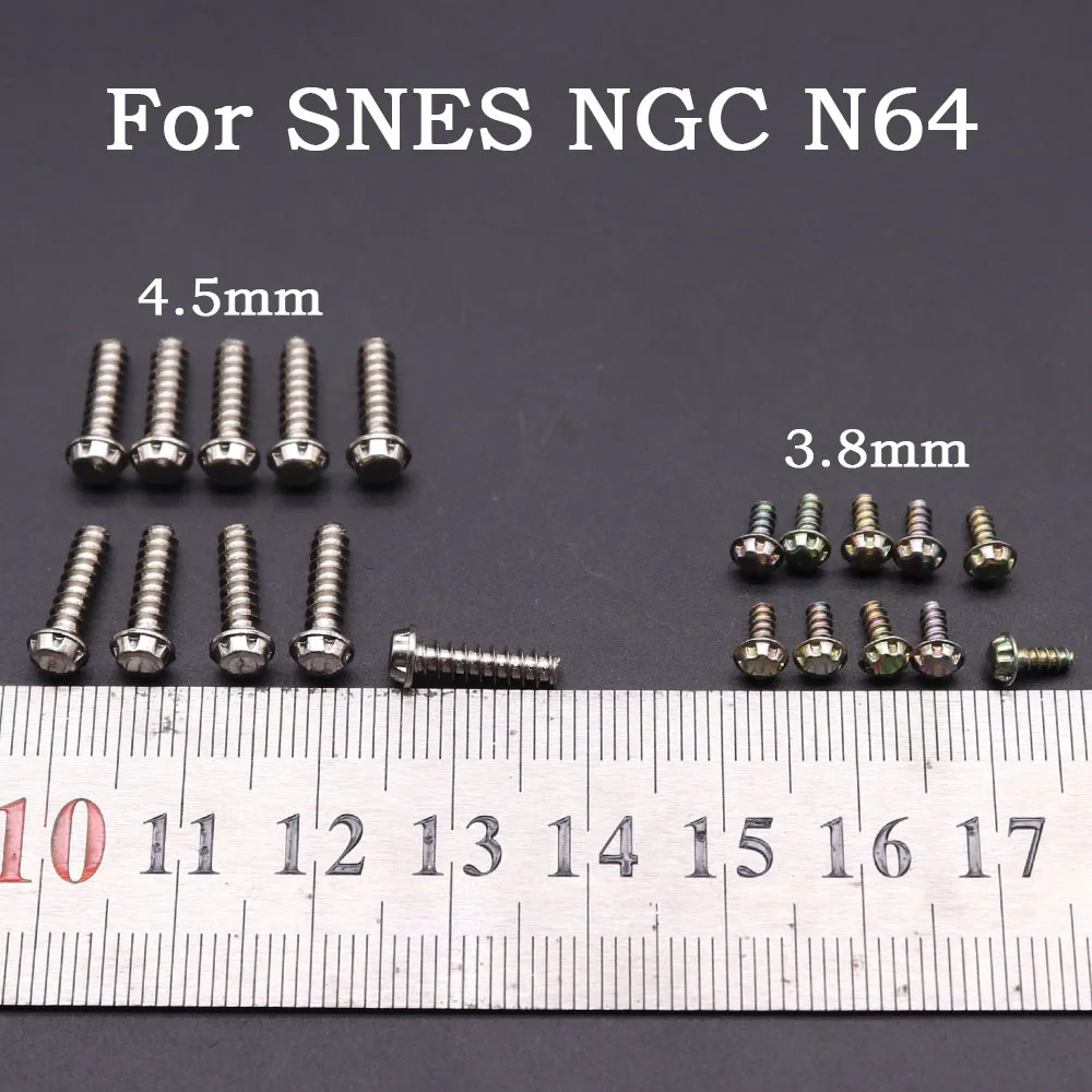10 Stück Ersatz-Reparaturteile, 3,8 mm, 4,5 mm Sicherheitsschrauben für SNES NGC N64 NES N64 GB SFC WII Spielekonsole