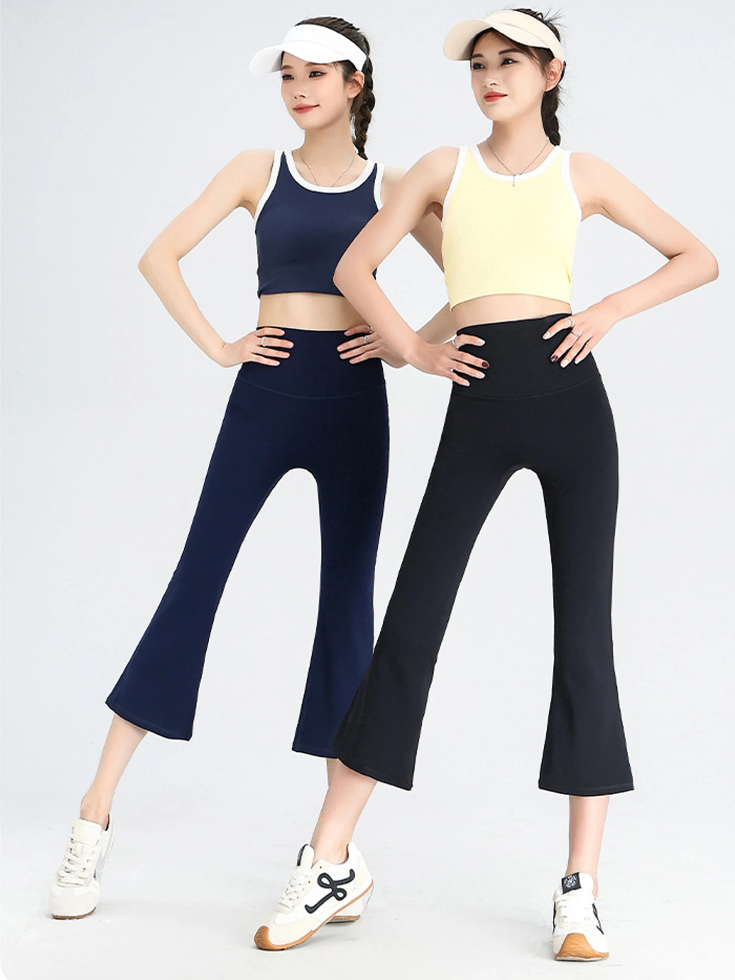 

Брюки для йоги из ледяного шелка с высокой талией, женская уличная одежда, летние тонкие леггинсы, спортивные брюки для фитнеса, длина семи футов