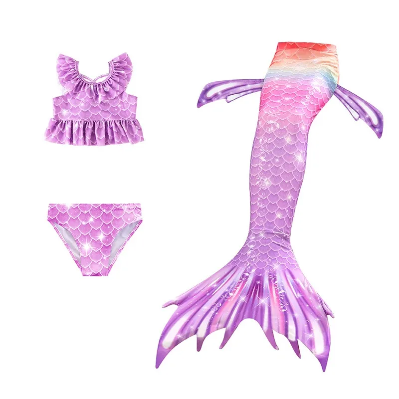 Fantasia Girl Mermaid Swimsuits Summer Beach Vacation Girls Bikini Holiday Colorful Fishtail Children's Swimwear Split Swimsuit