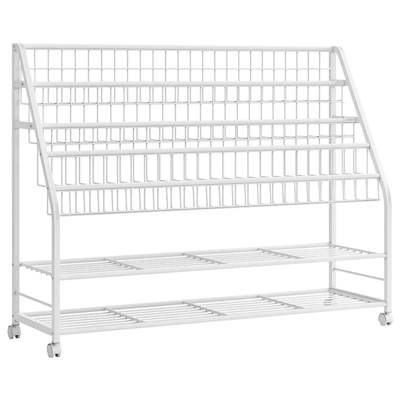 

Bookshelf Floor-to-ceiling picture books, wrought iron magazines, storage,household simple and simple books and newspapers,shelf