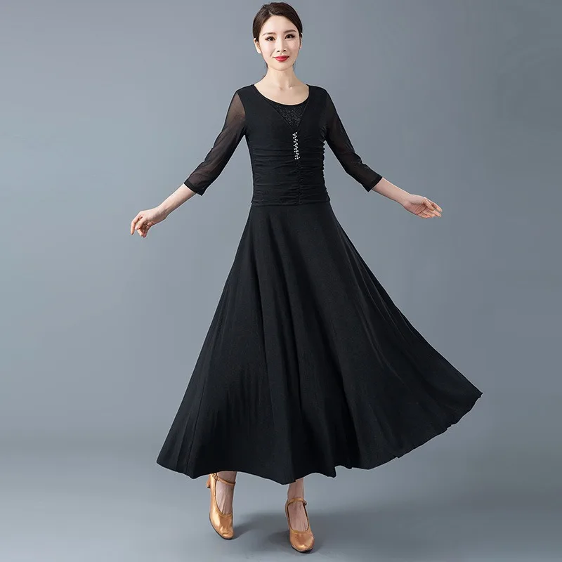 Adult Modern Dance Dress for Women 2024 New Social Dance Long Skirt Waltz Tango Grand Swing Skirt Practice Performance Costume