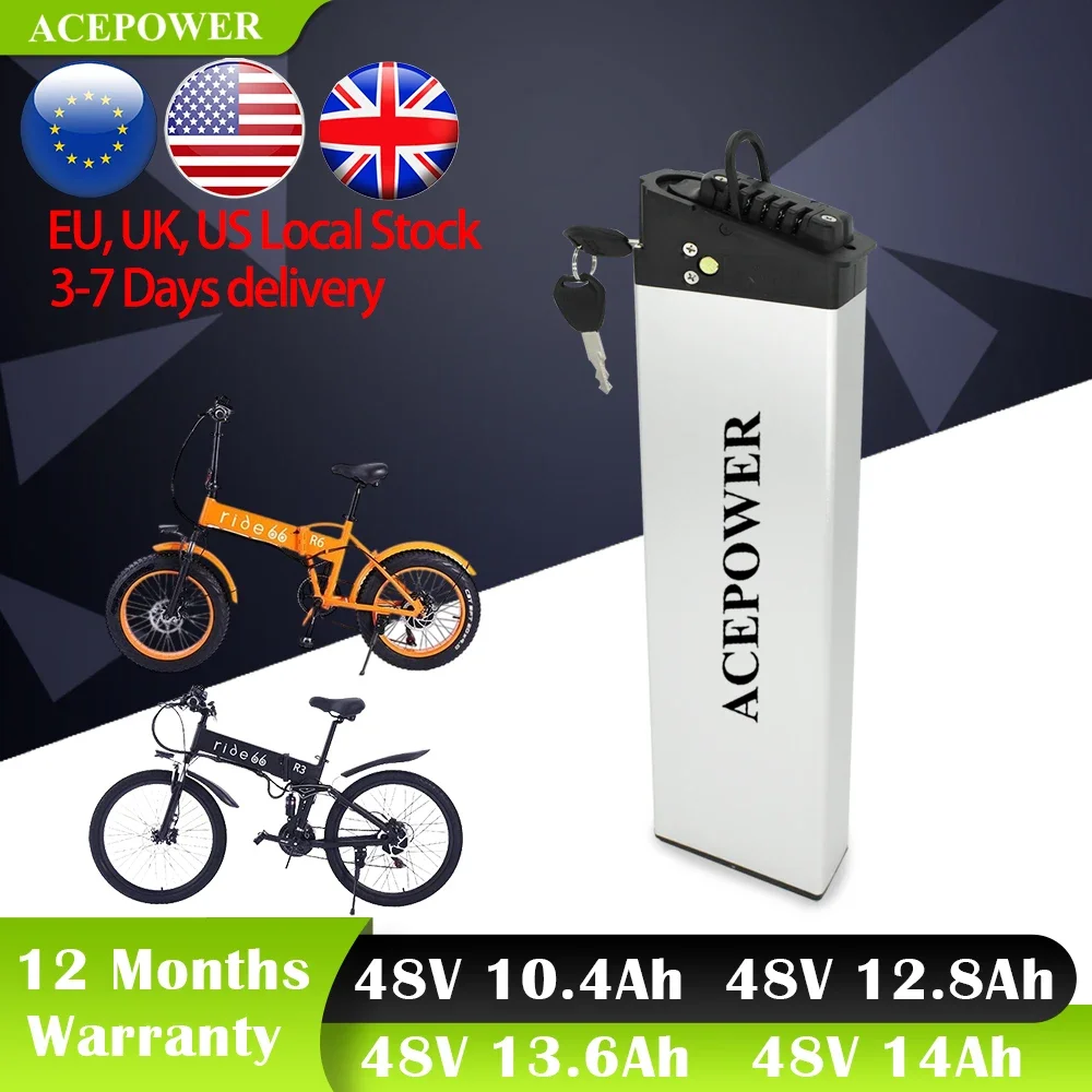 For Ruicanjie R5/ride66 R5 R3 R6 Folding Electric Bike Battery 48V 12.8Ah 14Ah Battery for Samebike LO26 ride66 R3 R5 R6 ebike