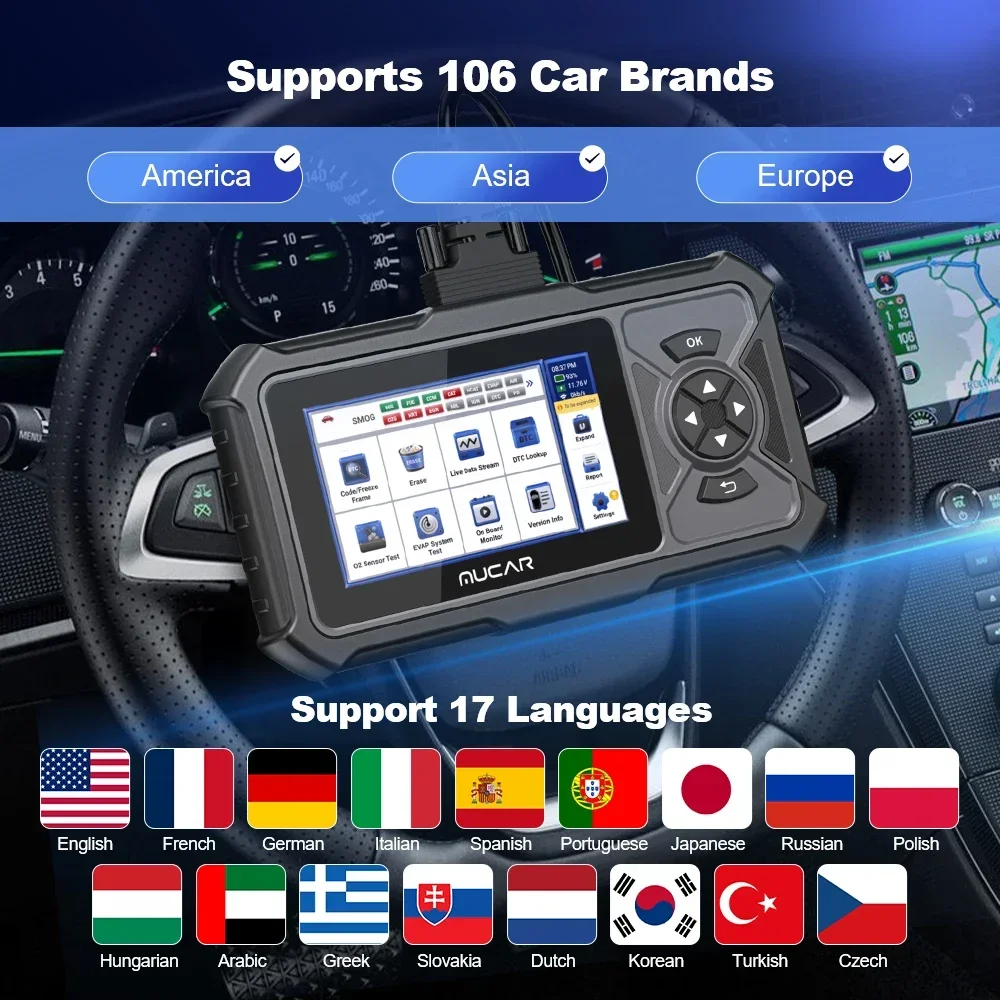 MUCAR CDE900 Pro OBD2 Automotive Auto-Diagnosescanner-Tools unterstützen das Komplettsystem-Autoscanner-OBD2-Diagnosetool