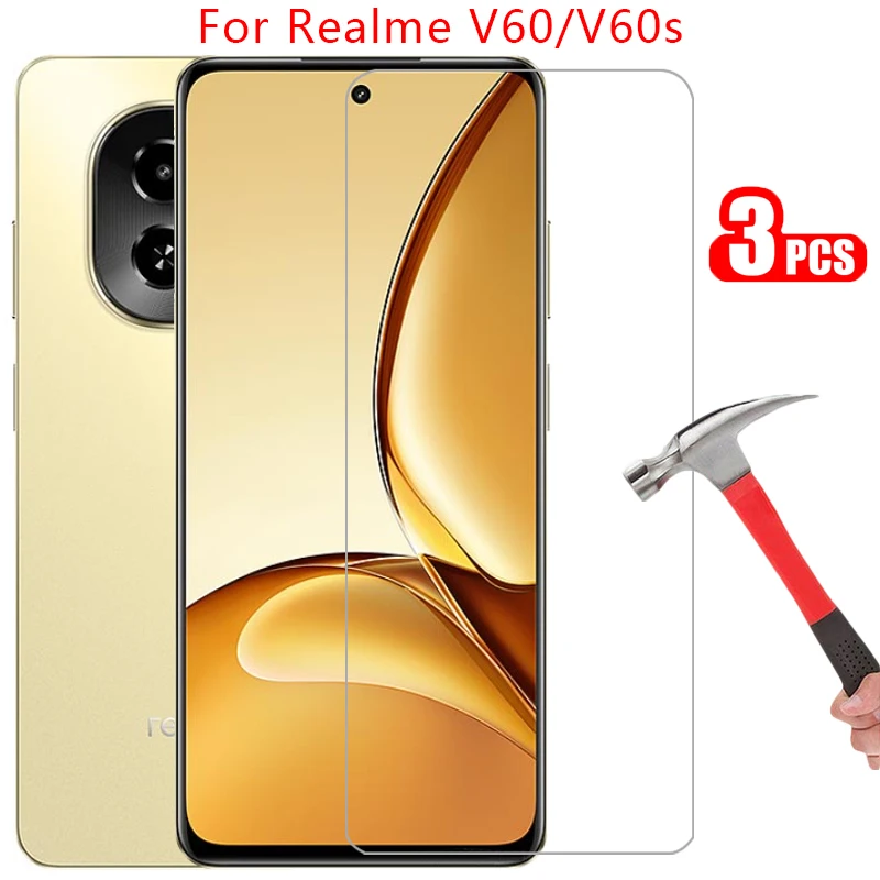 tempered glass for realme v60 v60s phone case on realmev60 v 60 s 60s 60v back cover 360 protective realmi relme reame real me