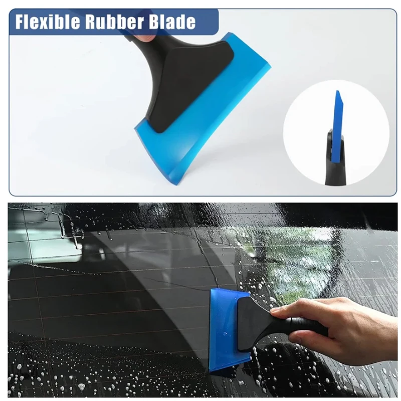 Rubber Squeegee Car Window Tint Squeegee Non-Slip Handle Scraper for Windshield Cleaning Vinyl Wrap Household Shower