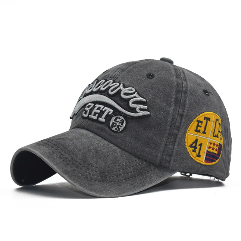

New Pure Cotton Vintage Washed ET Embroidered Baseball Cap Snapback Hat Outdoor Korean Style Sun Hat Summer Men s Dad Hat