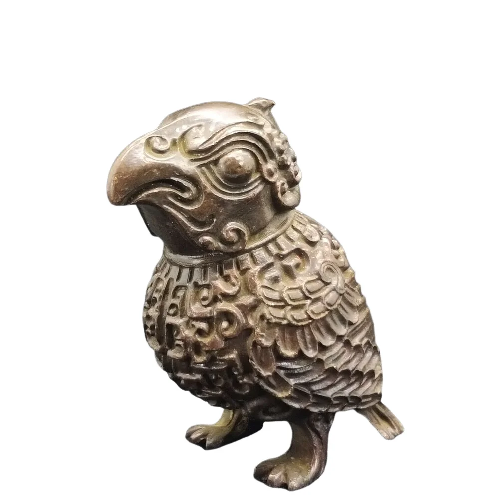 

Chinese Antique Purple Bronze Spring and Autumn Gods and Birds Statue Ornament