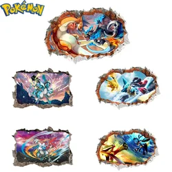 Pokemon Anime Pikachu Charizard Lucario Figure PVC Wall Sticker Wallpaper Mural Toys for Kids Living Room Toys Birthday Gifts