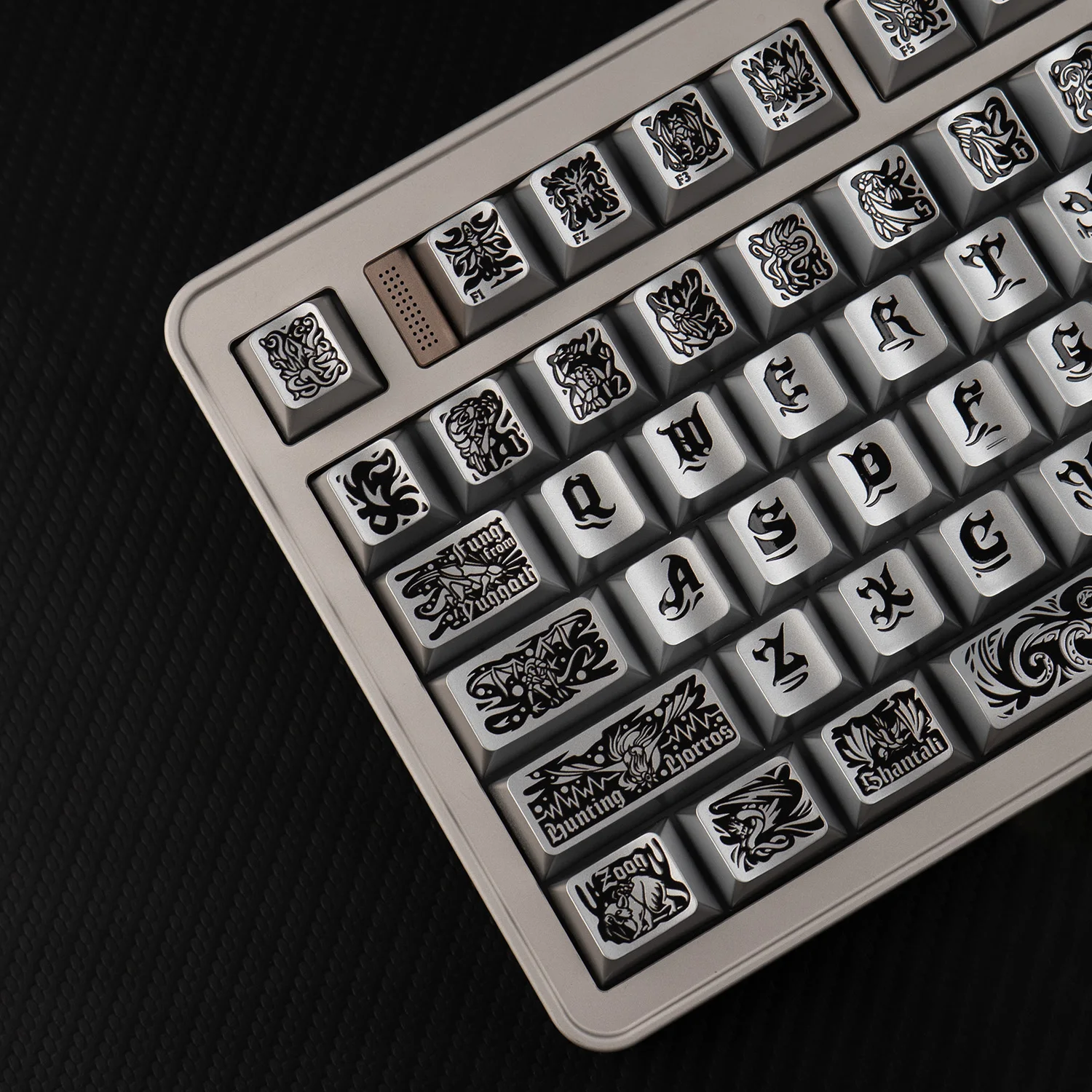 Mintcaps Cthulhu Mythos theme Keycaps 120 keys Cherry profile PBT keycaps Silver Metallic Paint Keycaps For Mechanical keyboard