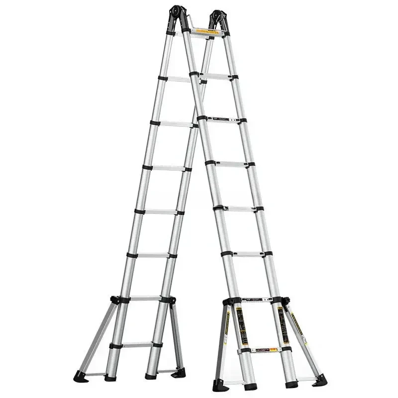 Multifunction Aluminum Alloy Telescopic Ladder Household Folding Ladder Herringbone Safety Engineering Ladder Lift Stairs