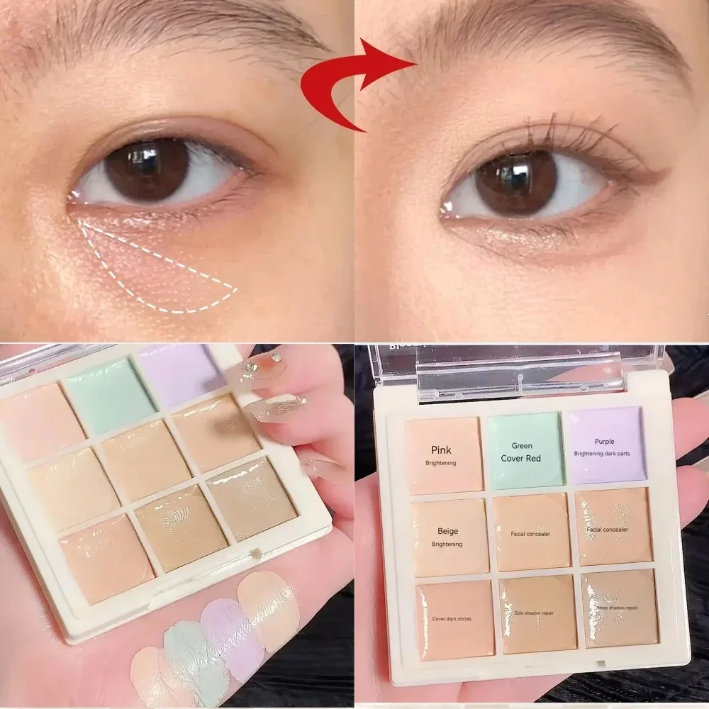 Waterproof Sweatproof 9-color Concealer Palette Korean Makeup Cover Spots Acne Dark Circles Color Correction Cream