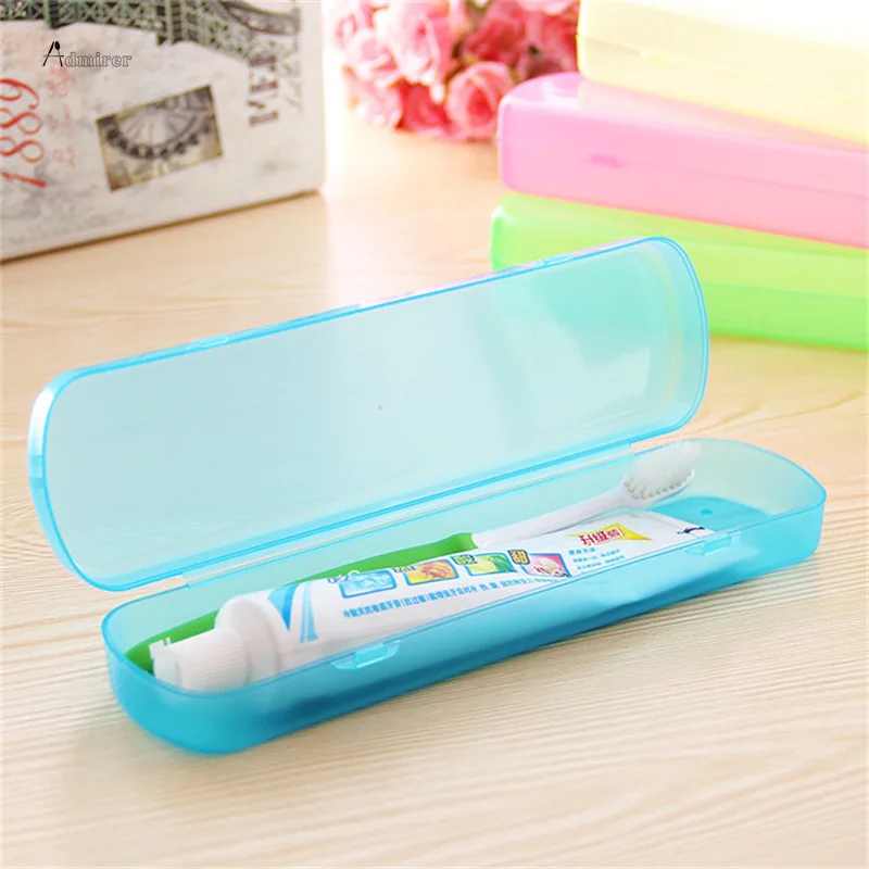 Travel Portable Toothbrush Box Candy Color Bathroom Toothpaste Holder Storage Case Box Organizer Travel Toiletries Storage Boxs