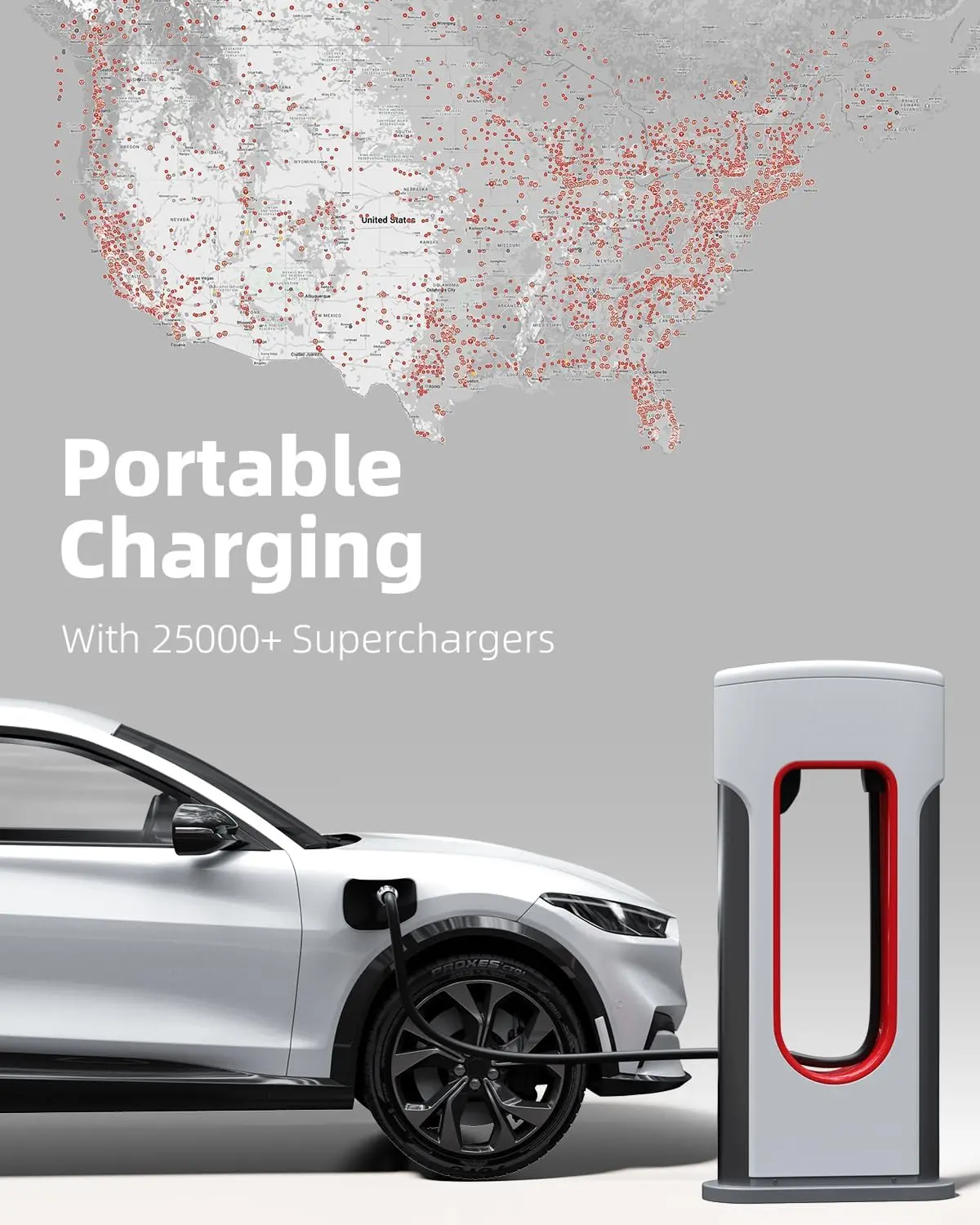 تم ترقيتها لشاحن Tesla Supercharger إلى محول شاحن CCS1، بحد أقصى 500 أمبير 1000 فولت شحن سريع NACS إلى محول CCS