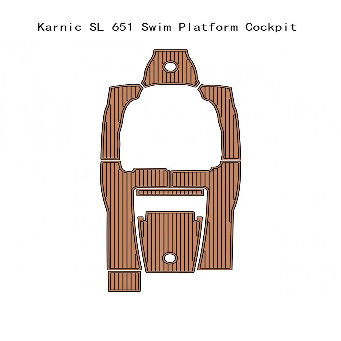 Swim Platform Cockpit Boat EVA Faux Teak Deck Floor Pad For Karnic SL 651