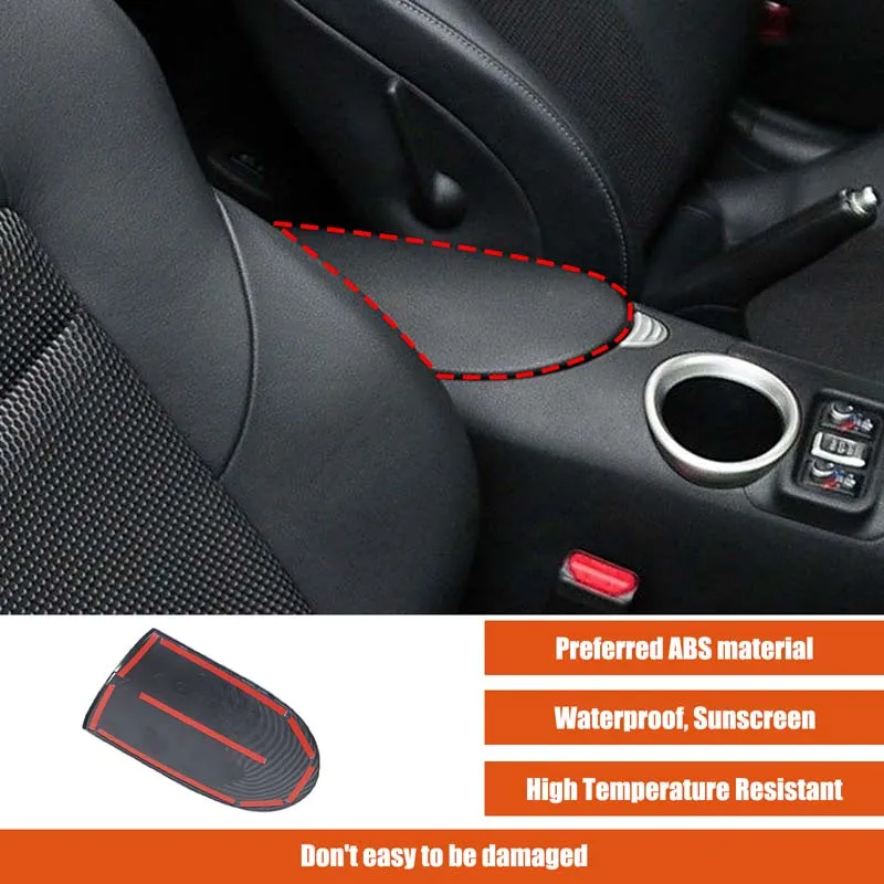 

ABS углеродное волокно для Nissan 370Z 2009-2020, подлокотник центрального управления, защитная крышка, декоративная наклейка, аксессуары, 1 шт.