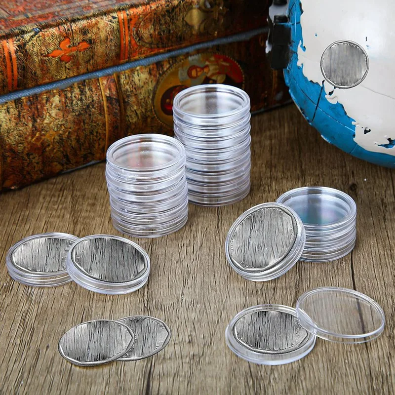 30 Mm Coin Capsules Round Plastic Coin Holder Case With Storage Organizer Box For Coin Collection Supplies (4 Pack) Durable