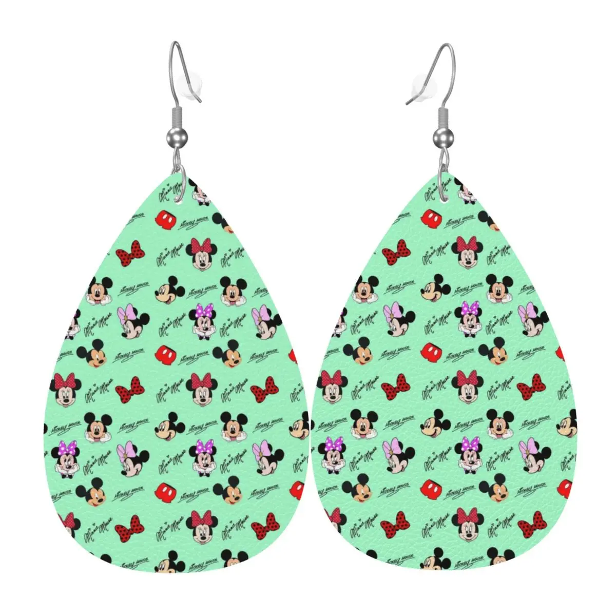 

Серьги-подвески на заказ, забавные серьги-капли из кожи с Минни Маус, из ПВХ-кожи, для подарков, изящные украшения