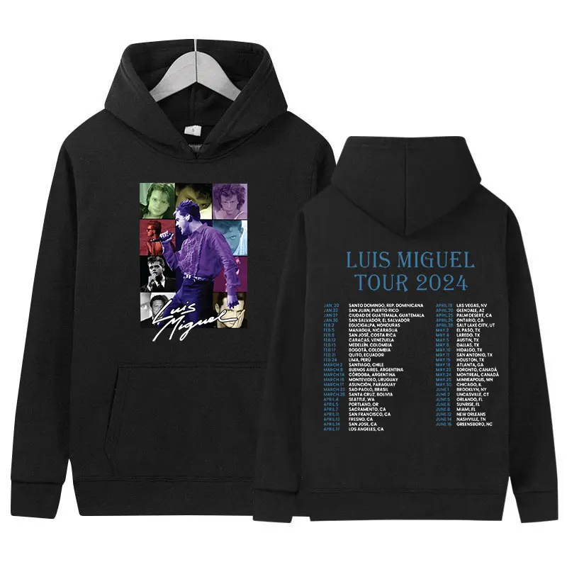 Sudadera con capucha del cantante Louis Miguel Tour para hombre, Jersey gótico de Hip Hop de los años 90, ropa de calle Vintage de gran tamaño, a la moda, novedad de 2024