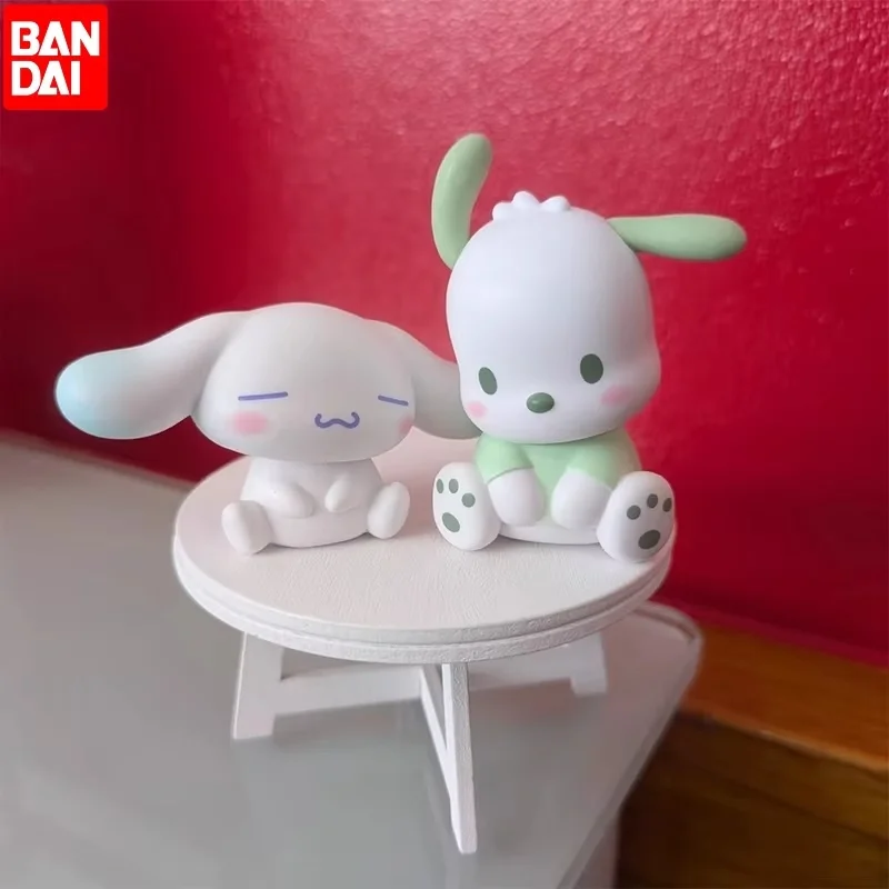 Genuine Bandai Gashapon Sanrio Characters Kuromi Melody Cinnamoroll Shaking Head Style Toy Kids Gift Collectible Model Ornaments