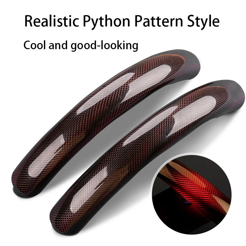 3 قطع من غطاء عجلة قيادة السيارة منقوش على شكل بيثون، مضاد للانزلاق، رفيع للغاية، آمن، أغطية عجلة قيادة عالمية