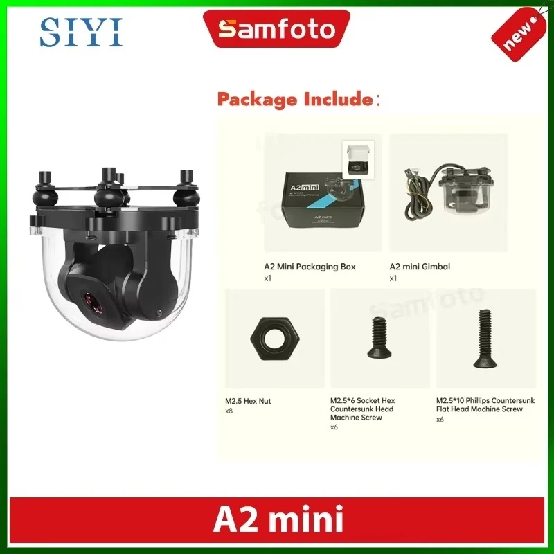 SIYI A2 mini FPV Gimbal Camera Ultra-wide Angle Full HD Starlight Night Vision 3-Defense Industrial Grade Handstand Mode