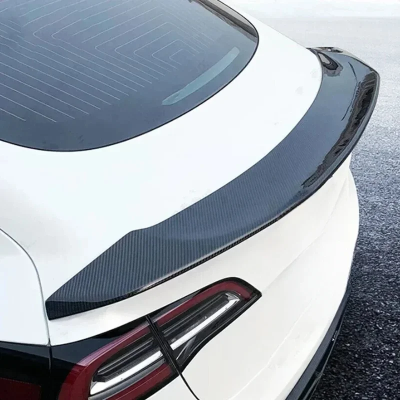 High Quality V Style Carbon Fiber Look Rear Trunk Lid Spoiler Auto Mod Parts