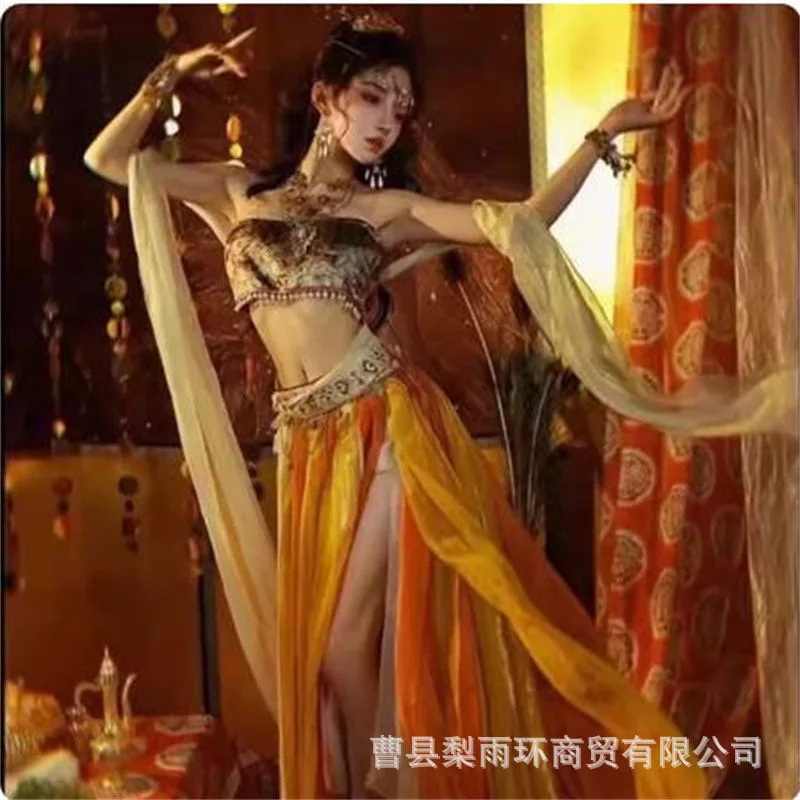 

Women‘s Chinese Hanfu Exotic Style Ancient Costume Flying Princess Western Region Style Performance DanceCosplay Ancient Costume