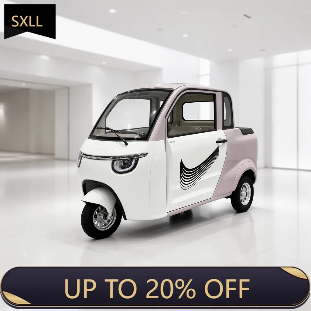 SXLL new energy closed electric tricycle small electric truck three-wheeled mini pickup for short-distance transportation