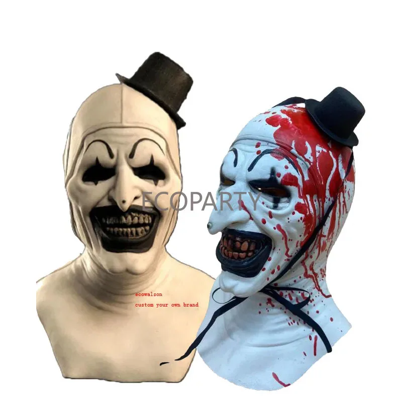 قناع المرعب الدموي التأثيري رعب مخيف شيطان الشر الجوكر قبعة اللاتكس خوذة زي الحفلات الدعائم ماسكارا الهالوين om[8