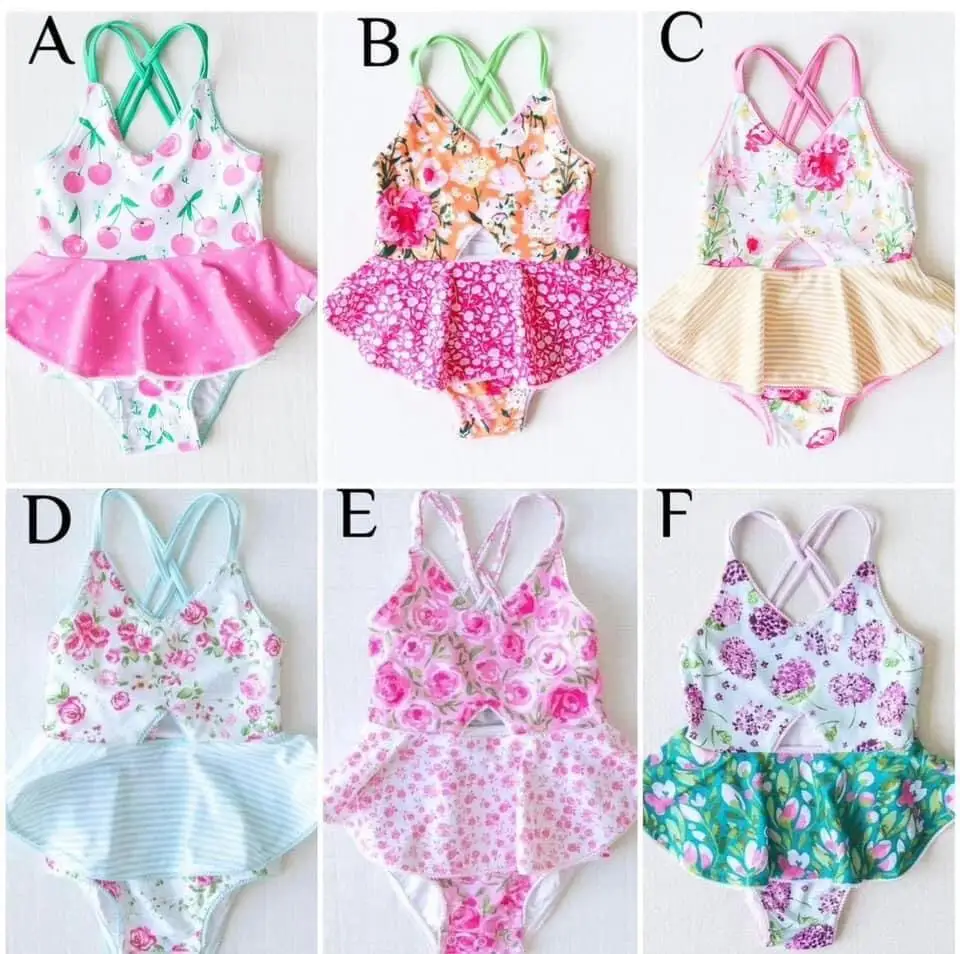 

z95-14 S0249 Wholesale Matching kids clothes girls floral lace suspender suspender swimsuit boutique baby girls clothes