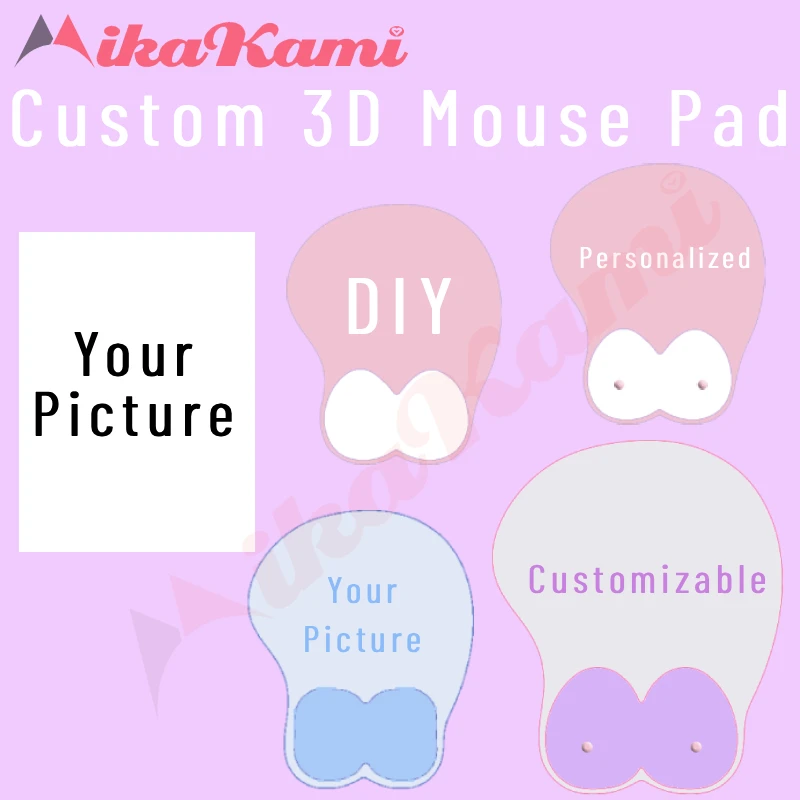 Custom 3D Mouse Pad Anime Customized Mousepads Large Mouse Mat Hand Wrist Rest DIY Oppai Soft Office Work Gamer Gaming Xmas Gift