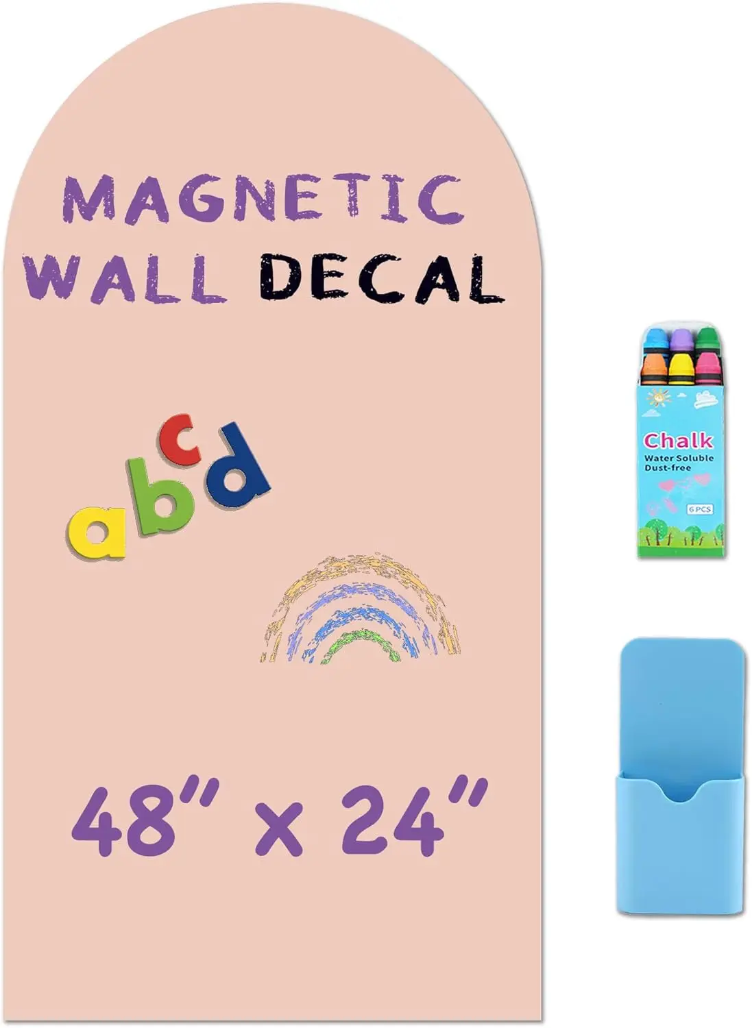

Магнитная меловая доска-наклейка 48 x 24 дюйма - Арочный дизайн для игровой комнаты и домашней учебной комнаты
