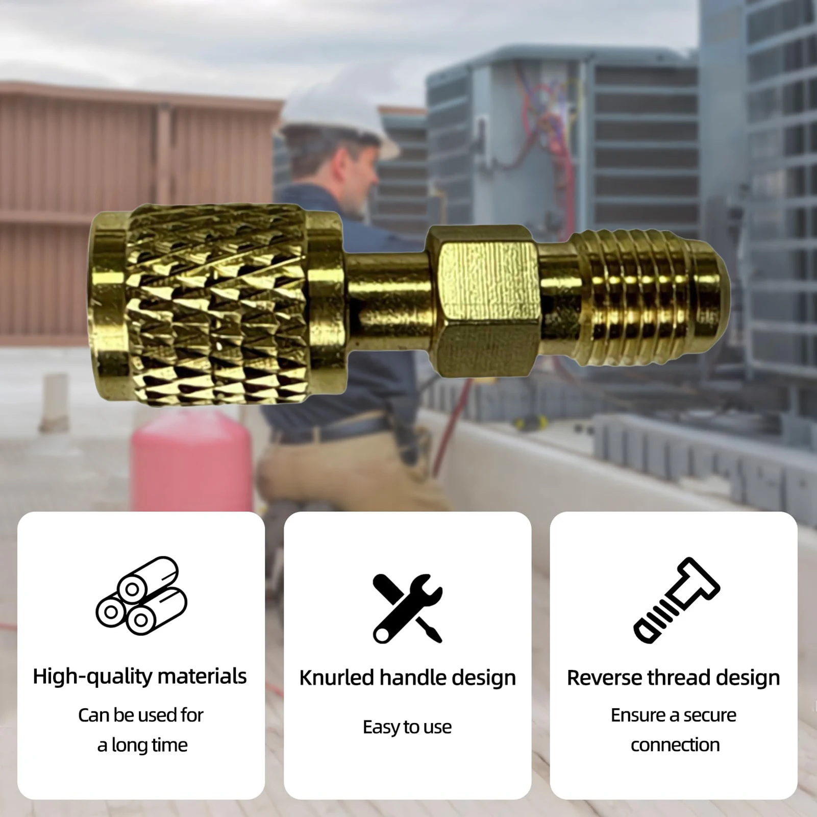 R32 Left Hand Thread 1/4 SAE Male Female Thread Adapter For Liquid Storage Tank Special Gas Refrigerant Connector