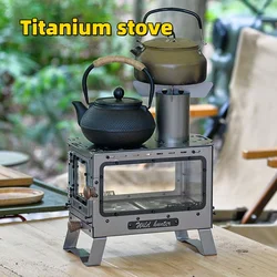 Outdoor Mini Titanium Stove Camping Tent Firewood Stove Lightweight and Portable with Small Fireplace Cool Camping Equipment